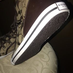 Coach Shoes - Coach Khaki and Gold Sneakers size 11 Coach Shoes - Coach Khaki and Gold Sneakers size 11